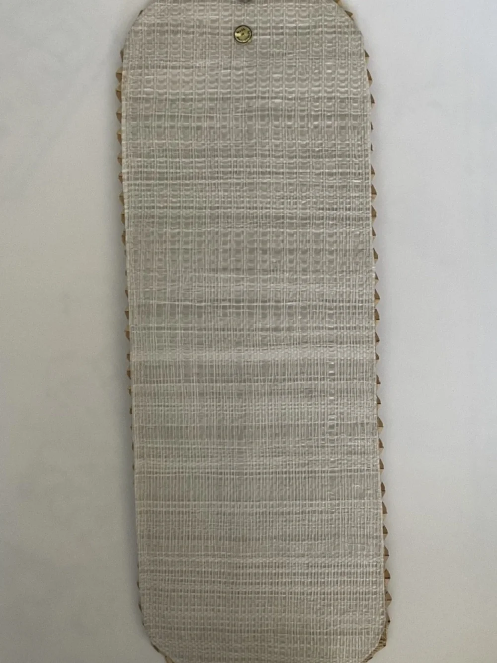 Vintage Wicker Wall Organizer Mail Letter Bill Holder 3 Pocket Butterfly Stitch